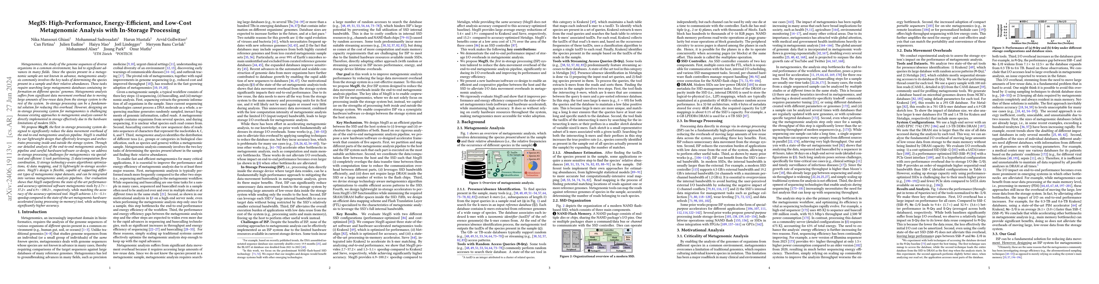 Thumbnail for MegIS: High-Performance, Energy-Efficient, and Low-Cost Metagenomic
  Analysis with In-Storage Processing