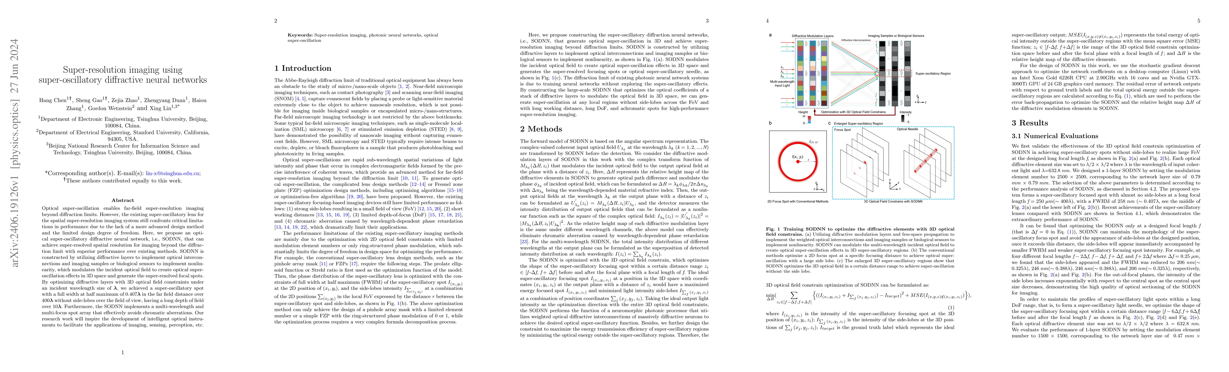 Thumbnail for Super-resolution imaging using super-oscillatory diffractive neural
  networks