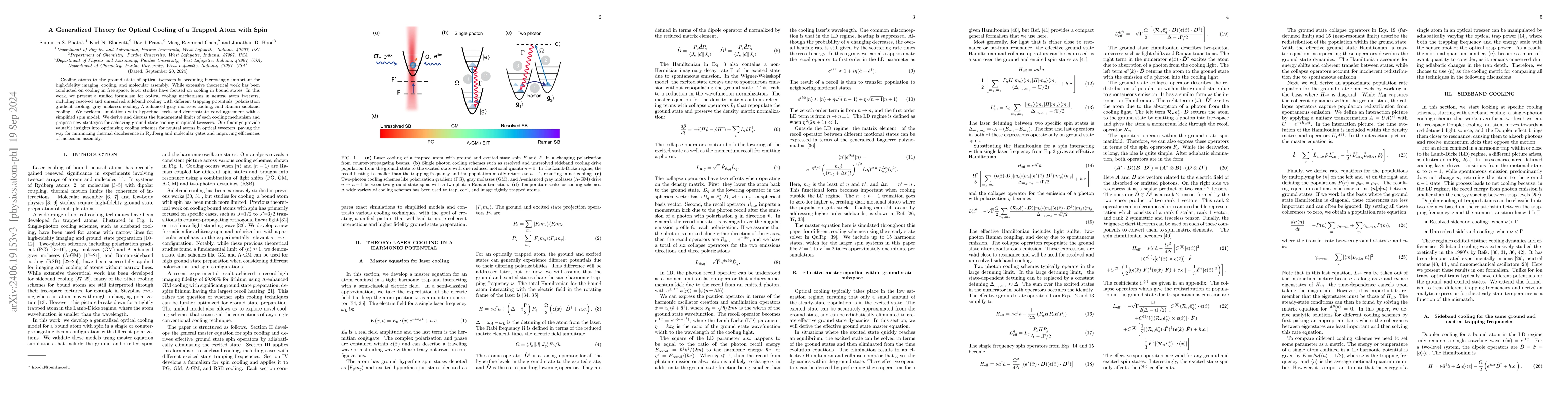 Thumbnail for A Generalized Theory for Optical Cooling of a Trapped Atom with Spin