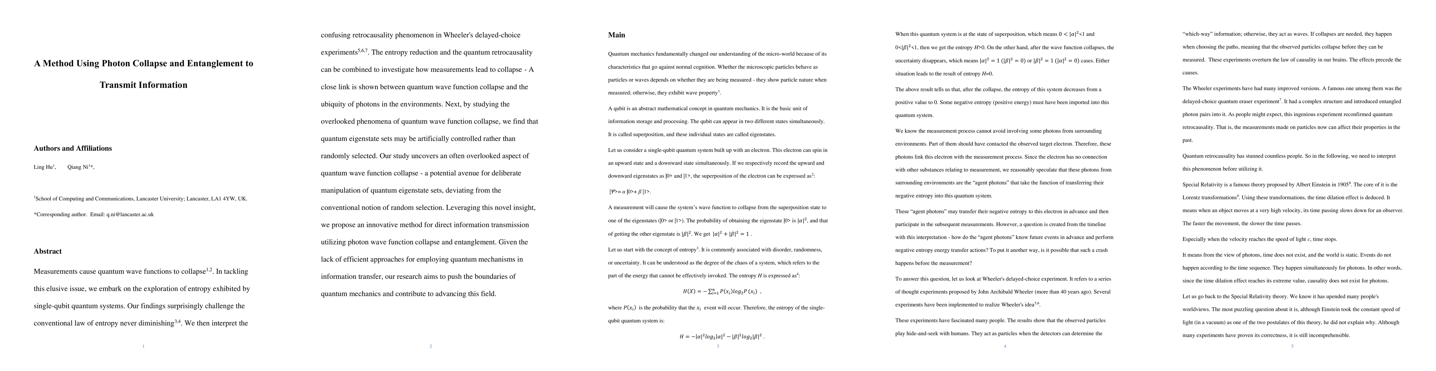 Thumbnail for A Method Using Photon Collapse and Entanglement to Transmit Information