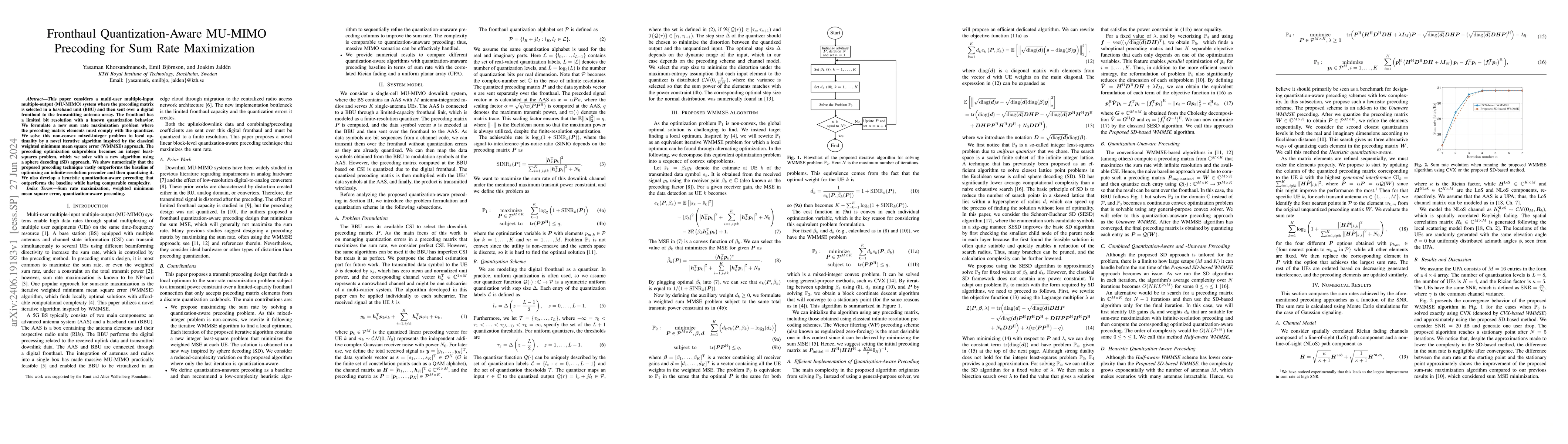 Thumbnail for Fronthaul Quantization-Aware MU-MIMO Precoding for Sum Rate Maximization