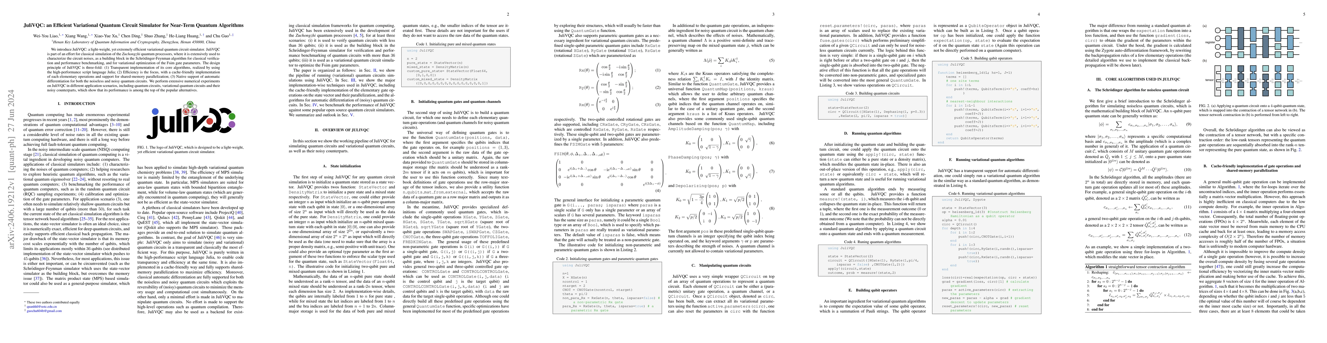 Thumbnail for JuliVQC: an Efficient Variational Quantum Circuit Simulator for
  Near-Term Quantum Algorithms