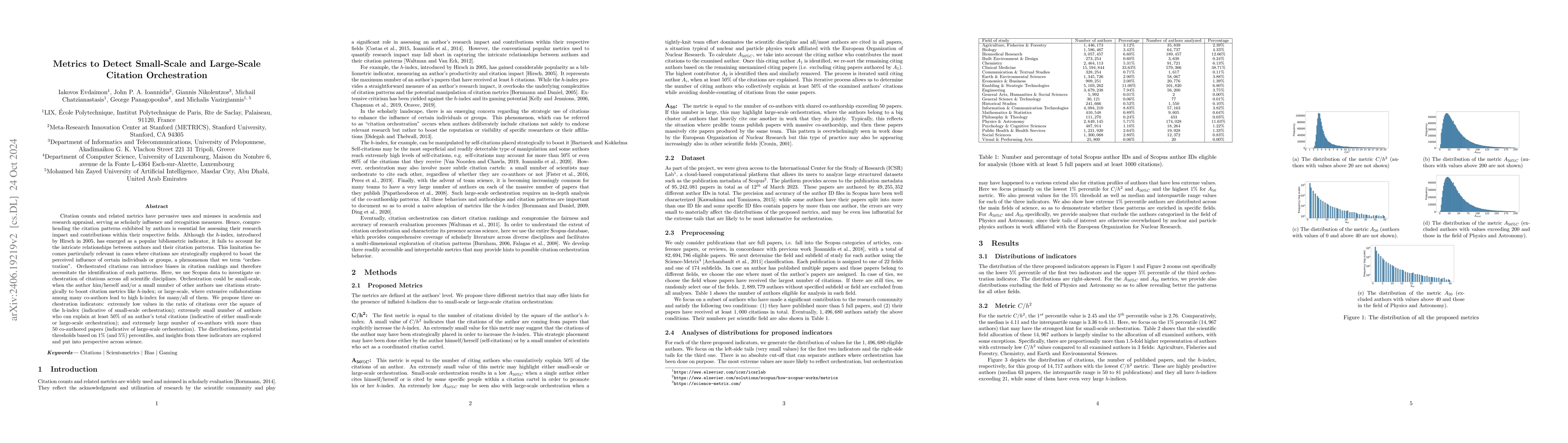 Thumbnail for Metrics to Detect Small-Scale and Large-Scale Citation Orchestration