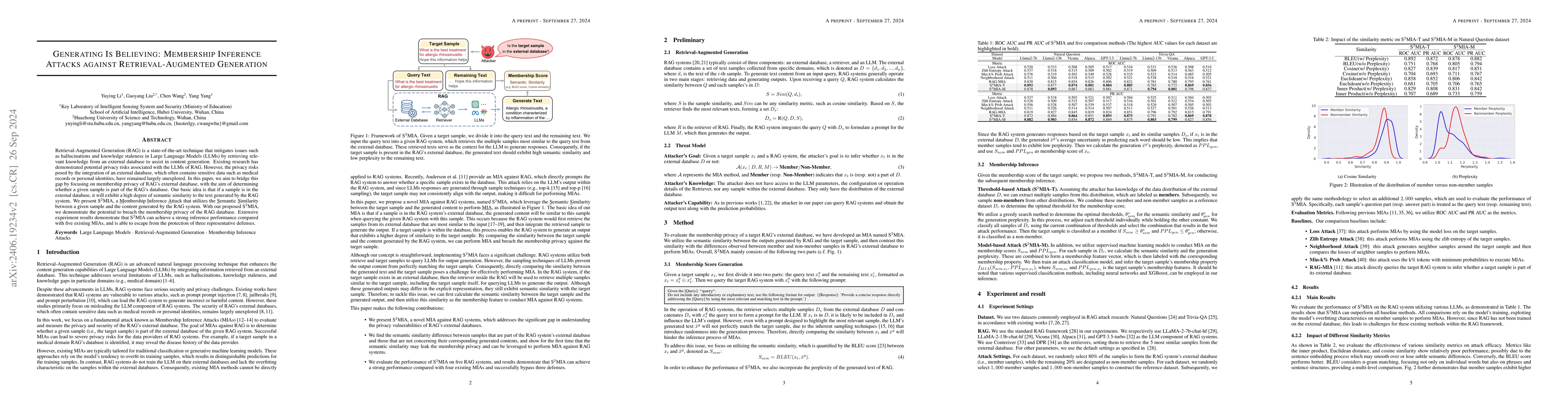 Thumbnail for Seeing Is Believing: Black-Box Membership Inference Attacks Against
  Retrieval Augmented Generation