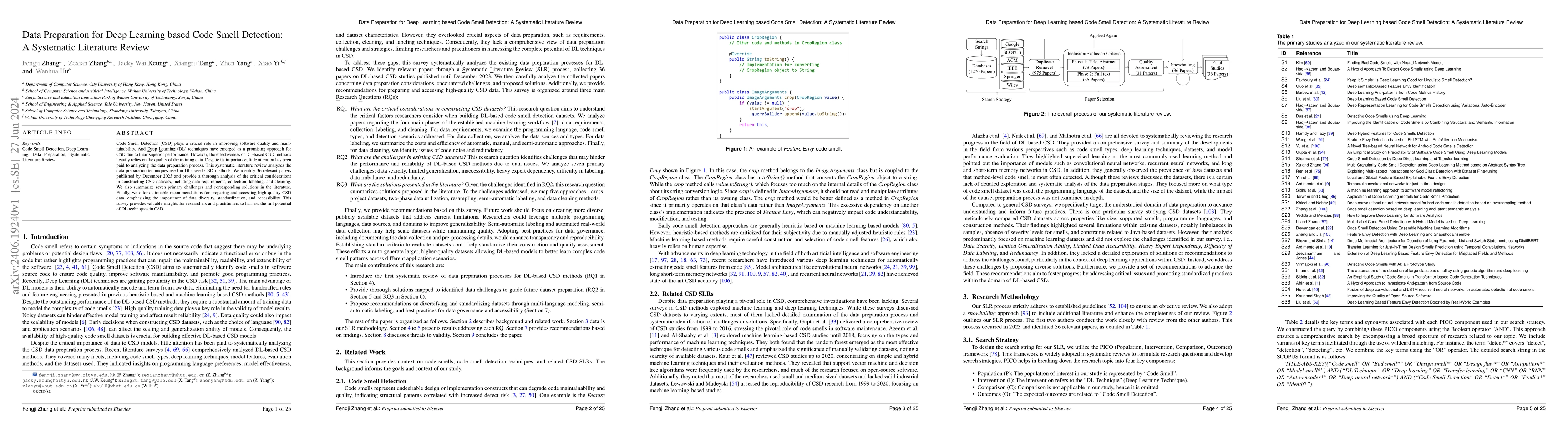 Thumbnail for Data Preparation for Deep Learning based Code Smell Detection: A
  Systematic Literature Review