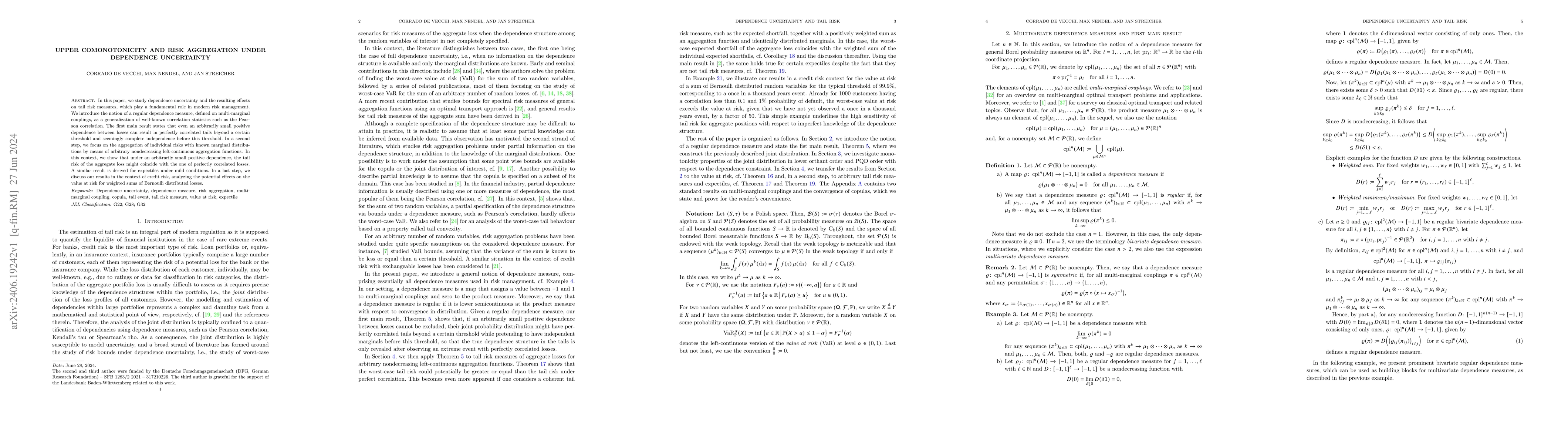 Thumbnail for Upper Comonotonicity and Risk Aggregation under Dependence Uncertainty