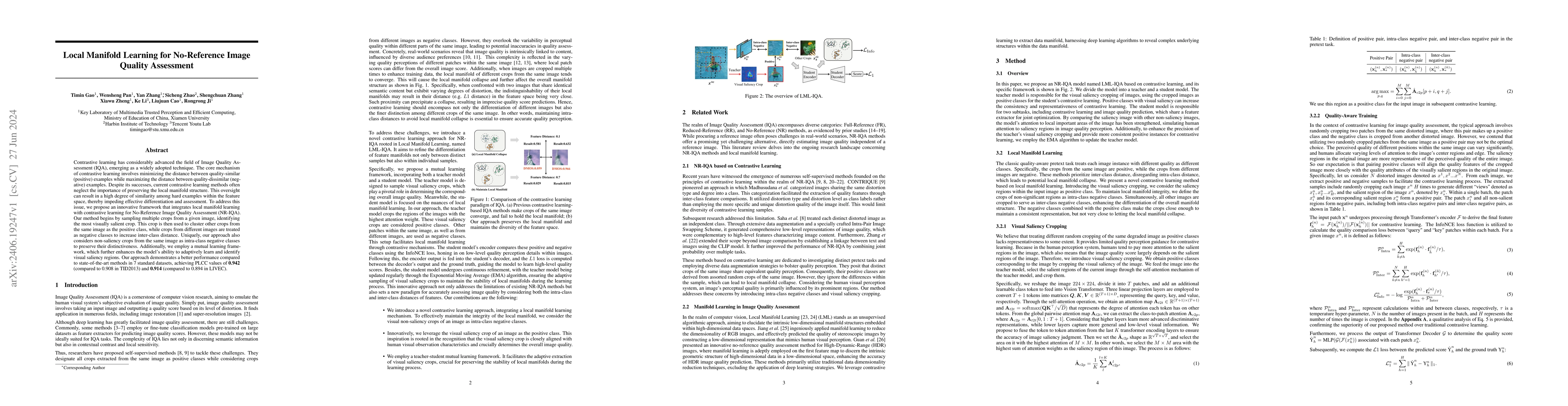 Thumbnail for Local Manifold Learning for No-Reference Image Quality Assessment