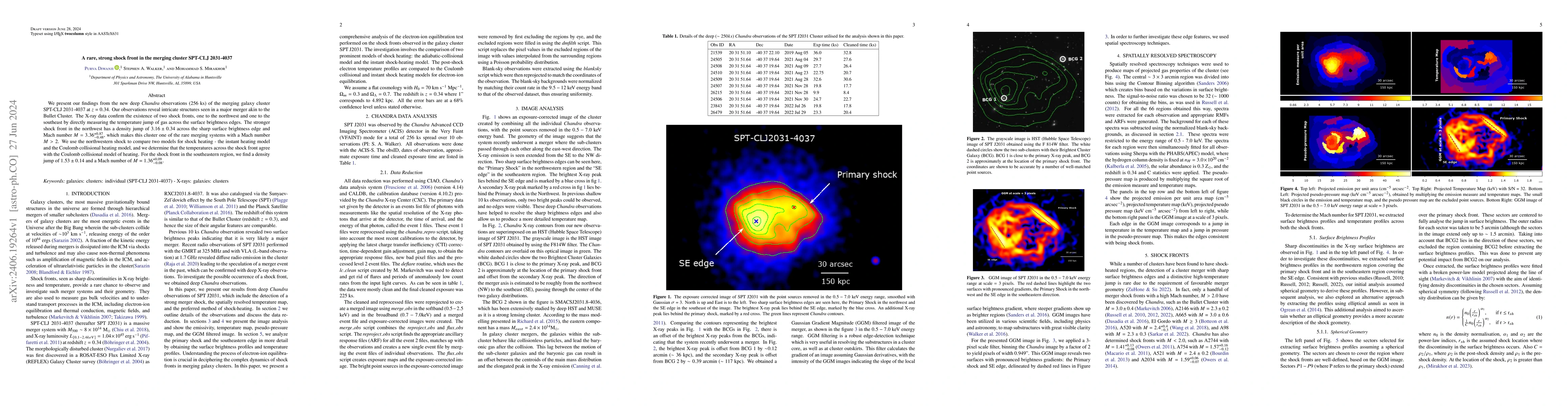 Thumbnail for A rare, strong shock front in the merging cluster SPT-CL J2031-4037