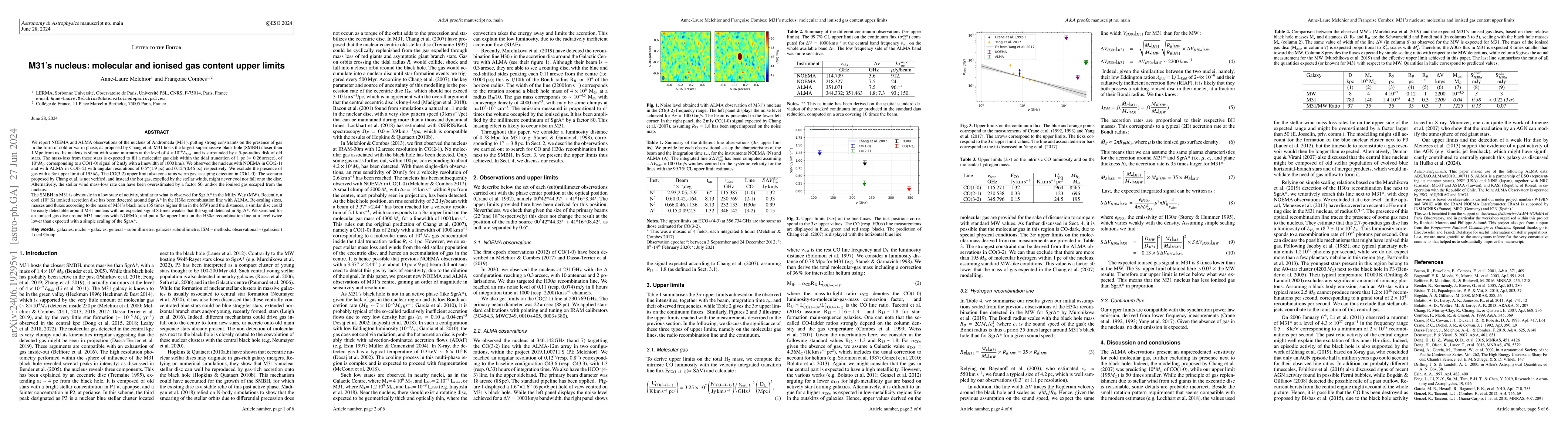 Thumbnail for M31 nucleus: molecular and ionised gas content upper limits