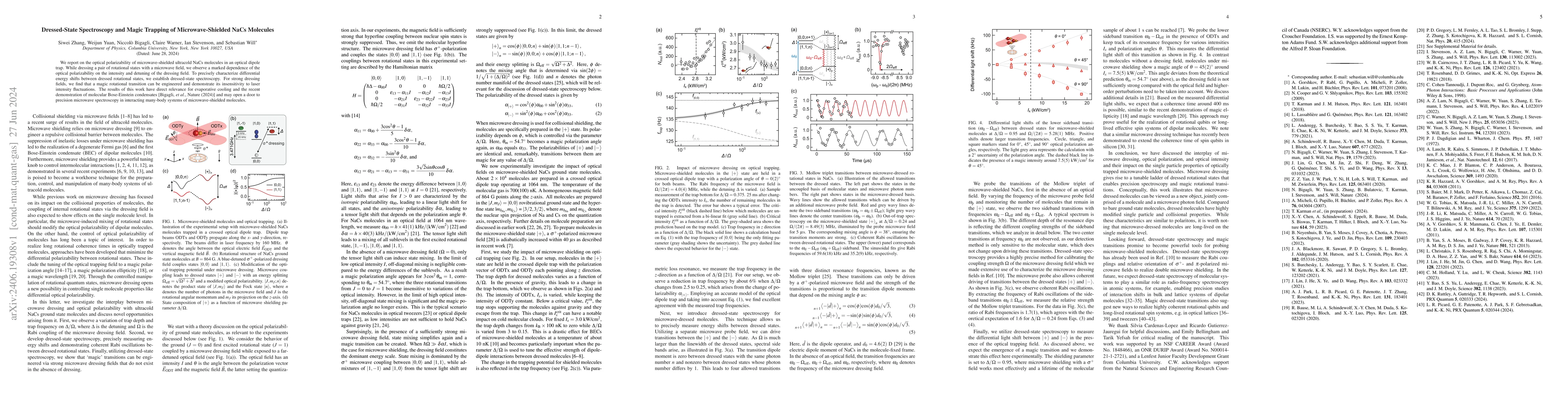 Thumbnail for Dressed-State Spectroscopy and Magic Trapping of Microwave-Shielded NaCs
  Molecules