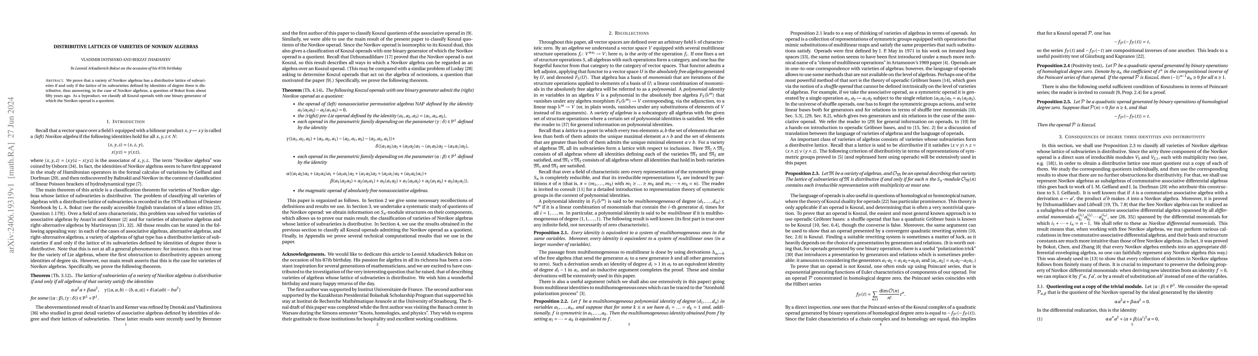Thumbnail for Distributive lattices of varieties of Novikov algebras