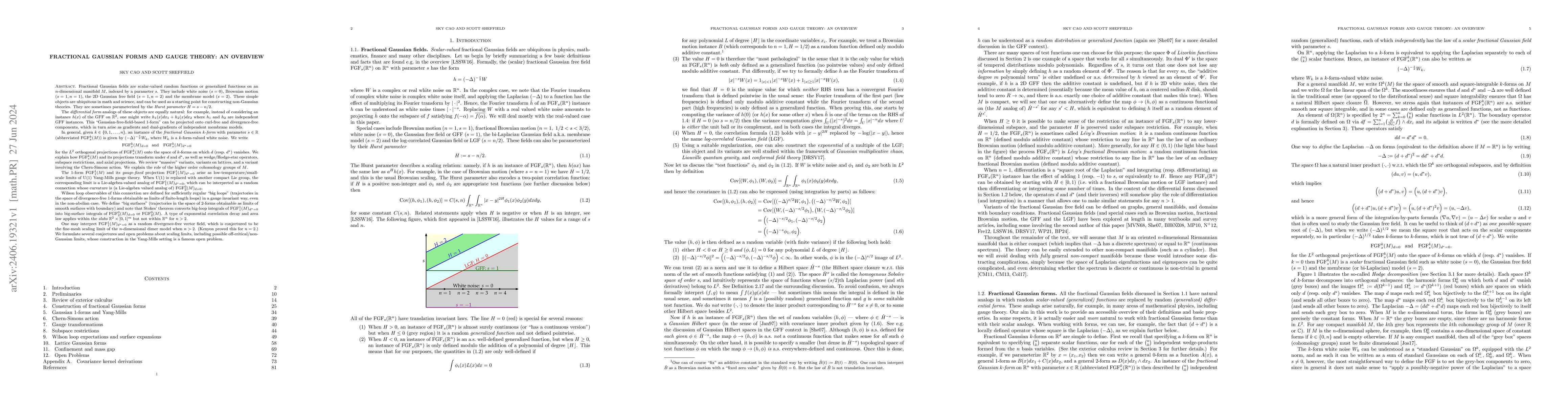 Thumbnail for Fractional Gaussian forms and gauge theory: an overview