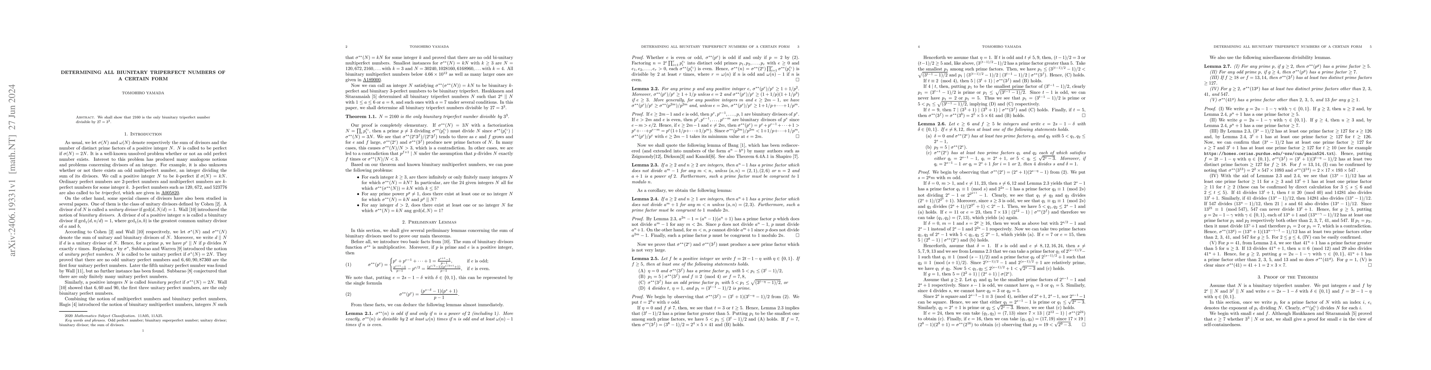 Thumbnail for Determining all biunitary triperfect numbers of a certain form