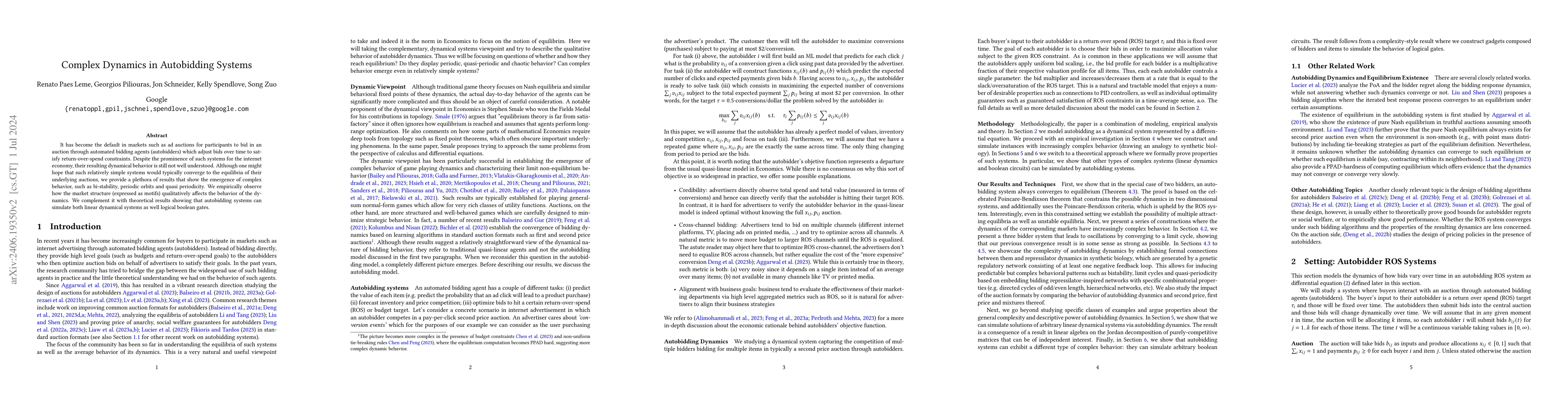 Thumbnail for Complex Dynamics in Autobidding Systems