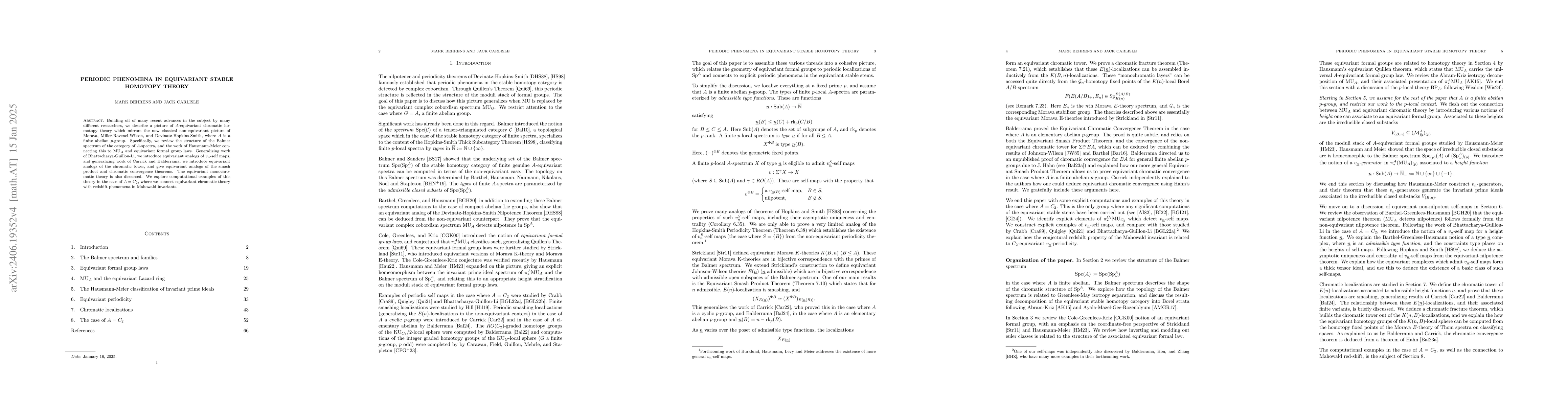 Thumbnail for Periodic phenomena in equivariant stable homotopy theory