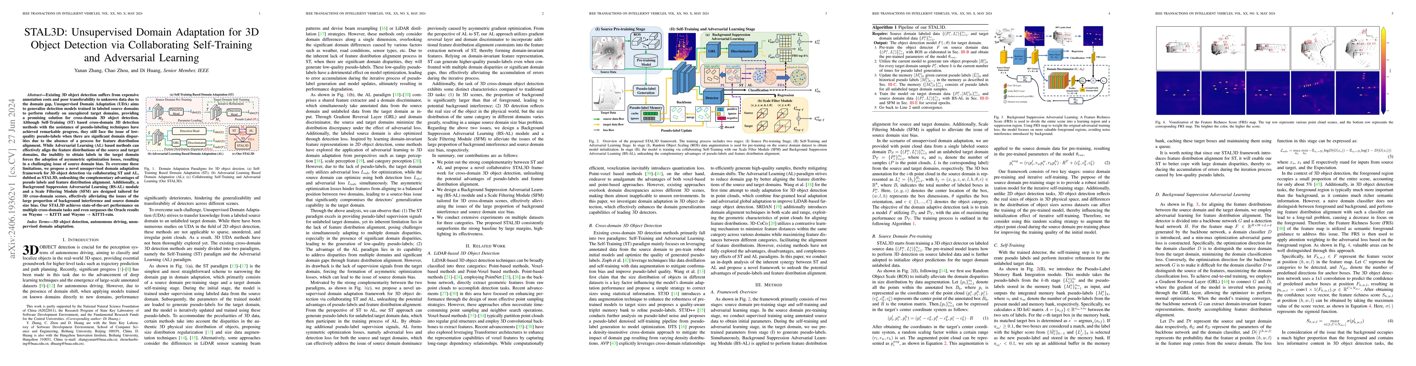 Thumbnail for STAL3D: Unsupervised Domain Adaptation for 3D Object Detection via
  Collaborating Self-Training and Adversarial Learning