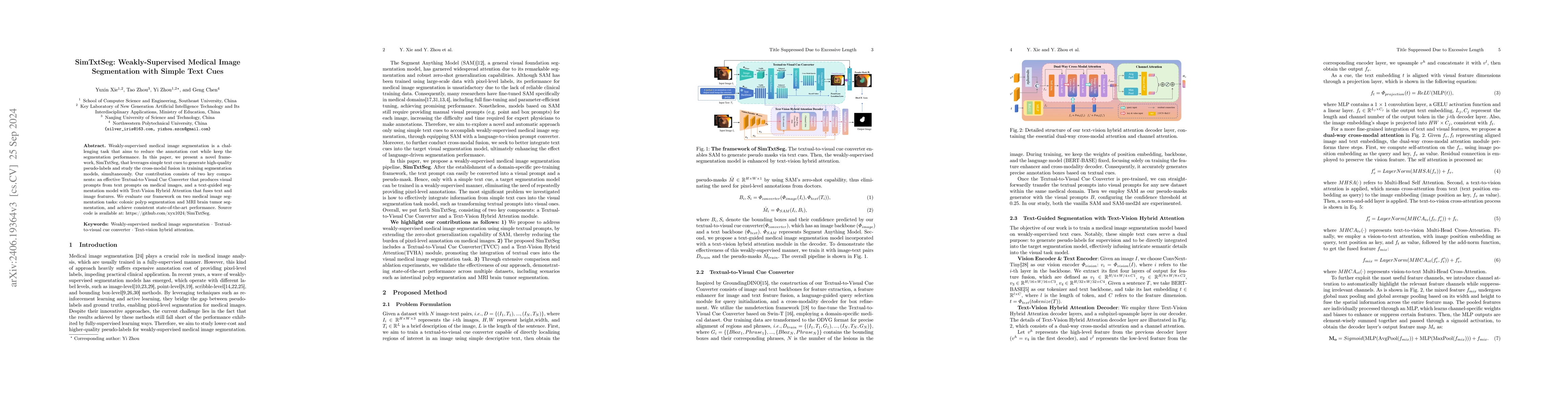 Thumbnail for SimTxtSeg: Weakly-Supervised Medical Image Segmentation with Simple Text
  Cues