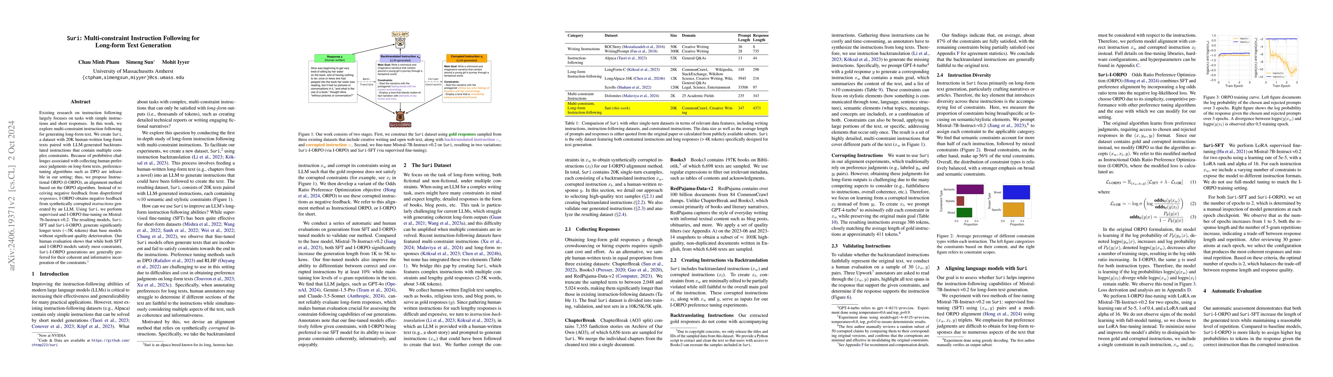 Thumbnail for Suri: Multi-constraint Instruction Following for Long-form Text
  Generation