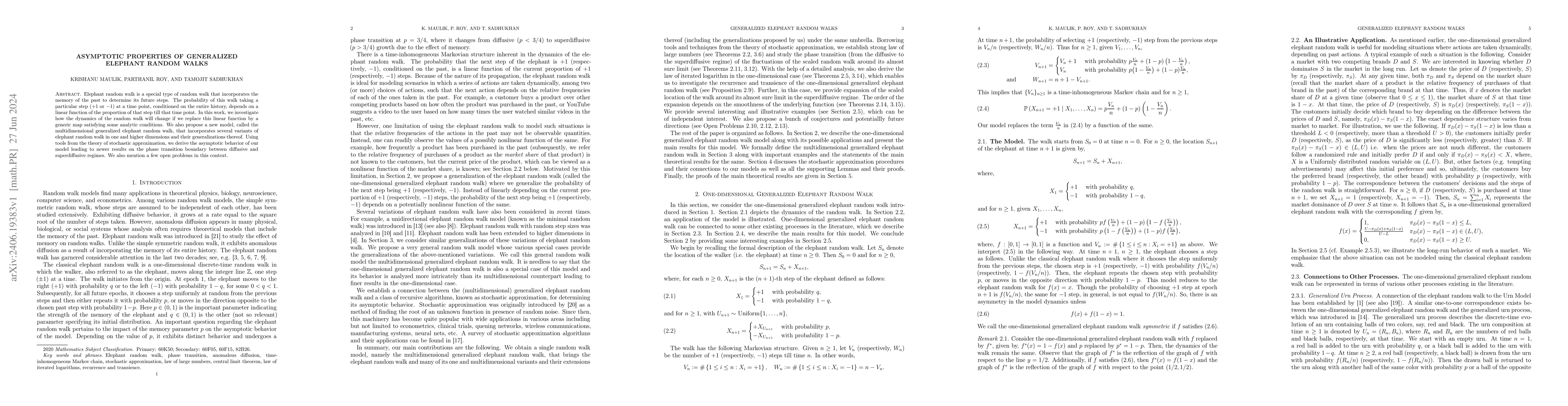 Thumbnail for Asymptotic Properties of Generalized Elephant Random Walks