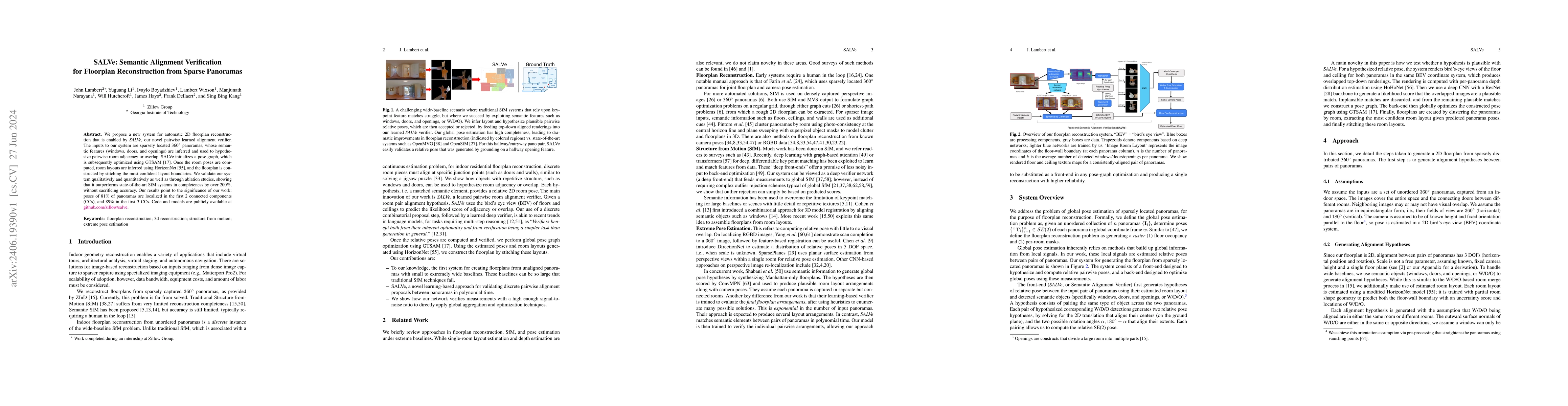 Thumbnail for SALVe: Semantic Alignment Verification for Floorplan Reconstruction from
  Sparse Panoramas