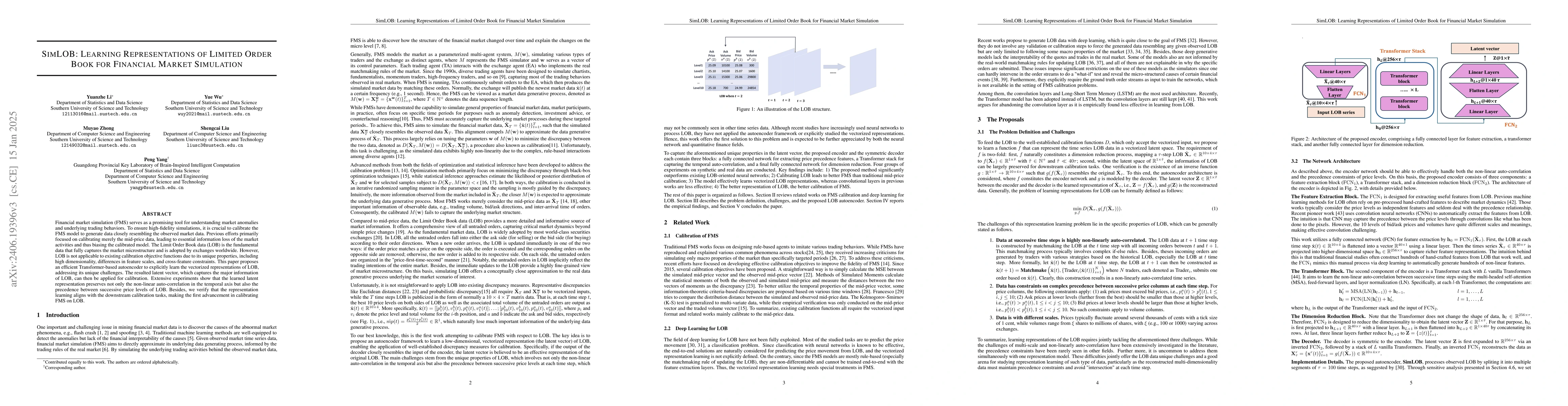 Thumbnail for SimLOB: Learning Representations of Limited Order Book for Financial
  Market Simulation
