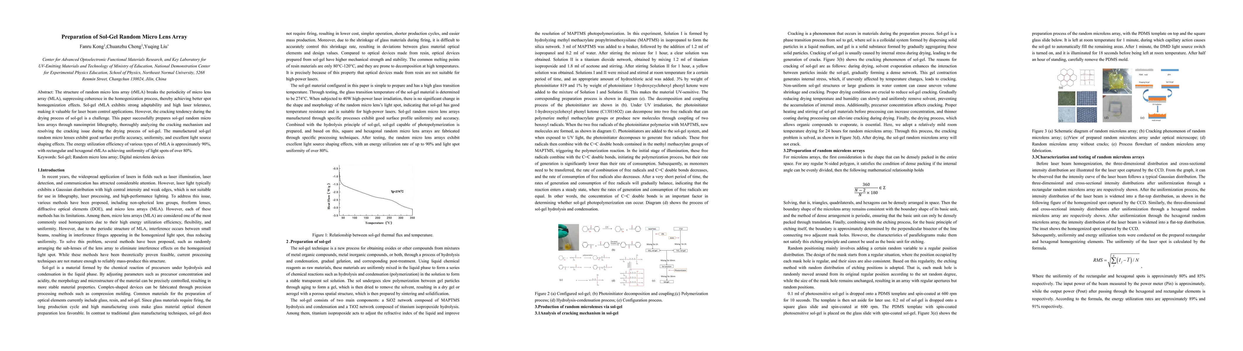 Thumbnail for Preparation of Sol-Gel Random Micro Lens Array