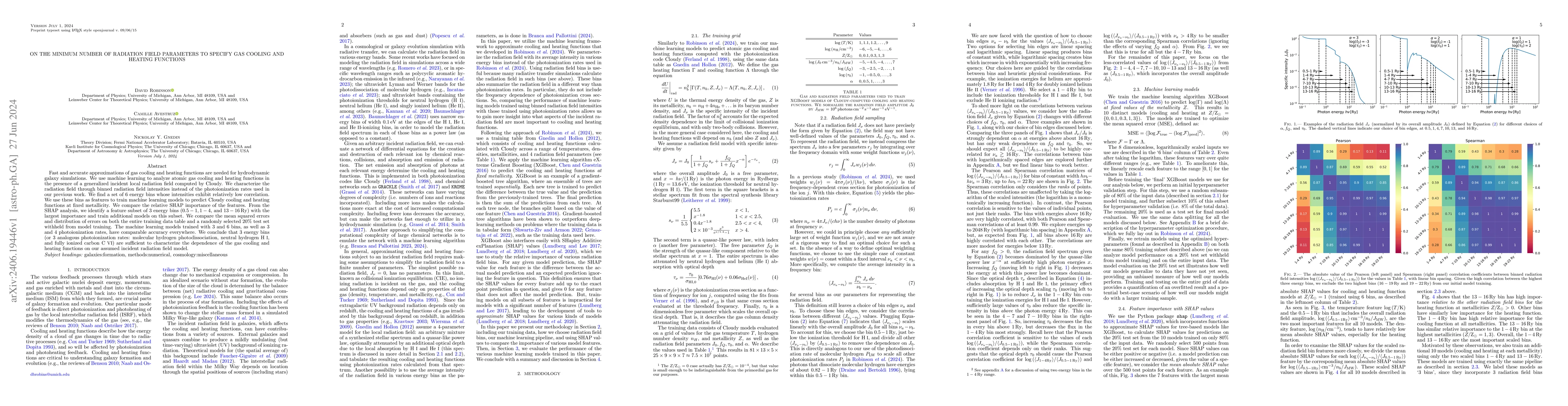 Thumbnail for On the minimum number of radiation field parameters to specify gas
  cooling and heating functions