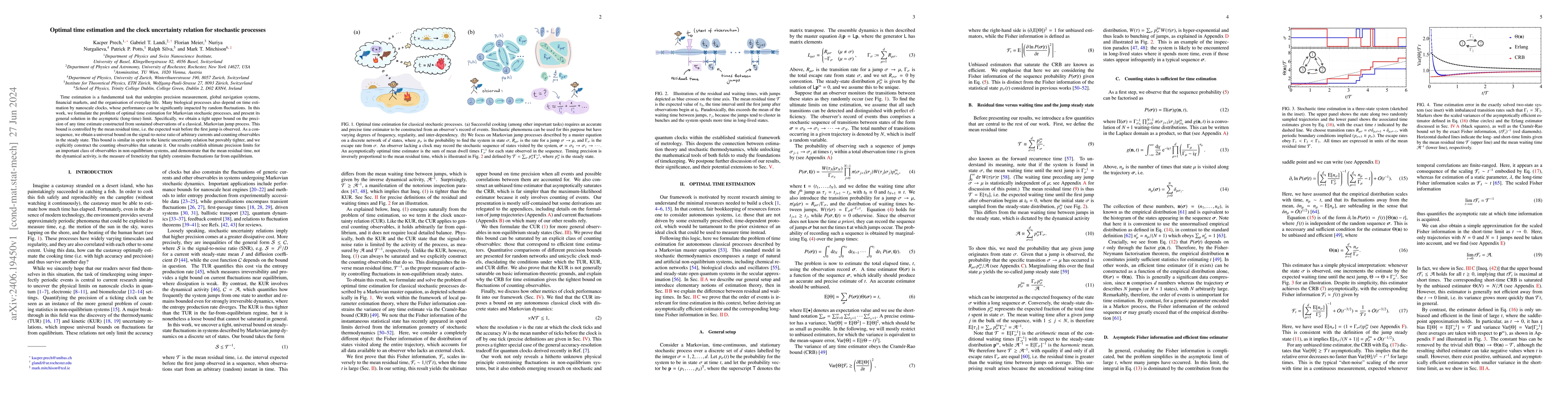 Thumbnail for Optimal time estimation and the clock uncertainty relation for
  stochastic processes