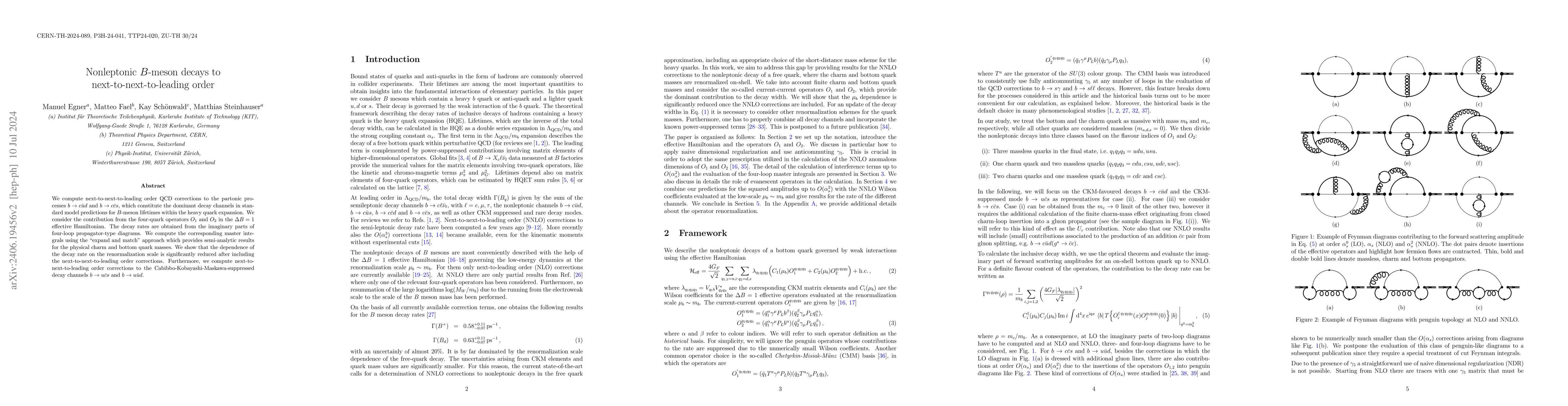 Thumbnail for Nonleptonic $B$-meson decays to next-to-next-to-leading order