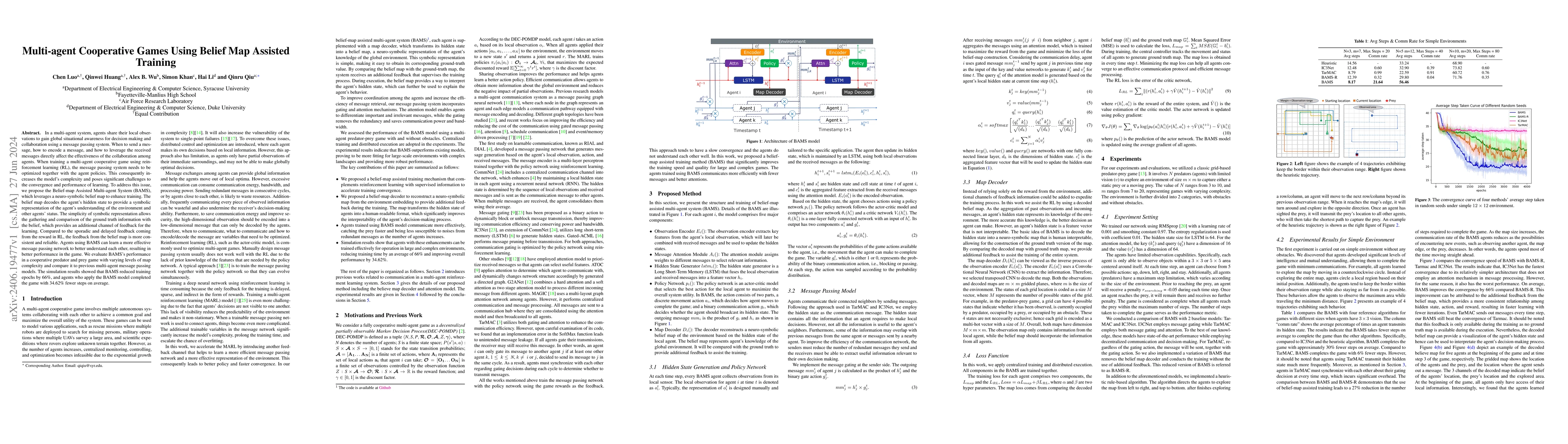 Thumbnail for Multi-agent Cooperative Games Using Belief Map Assisted Training