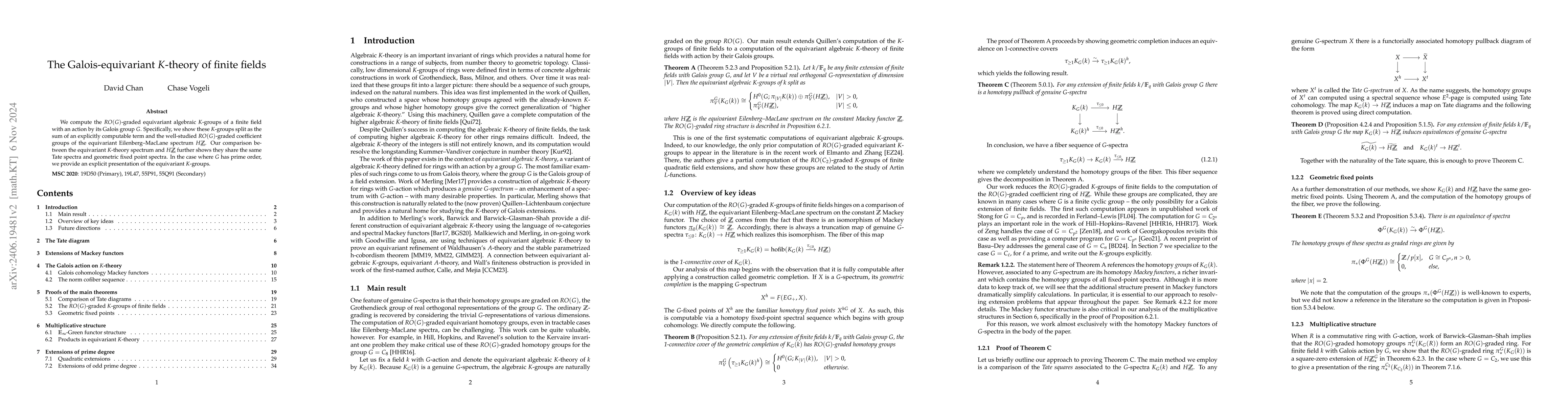 Thumbnail for The Galois-equivariant $K$-theory of finite fields