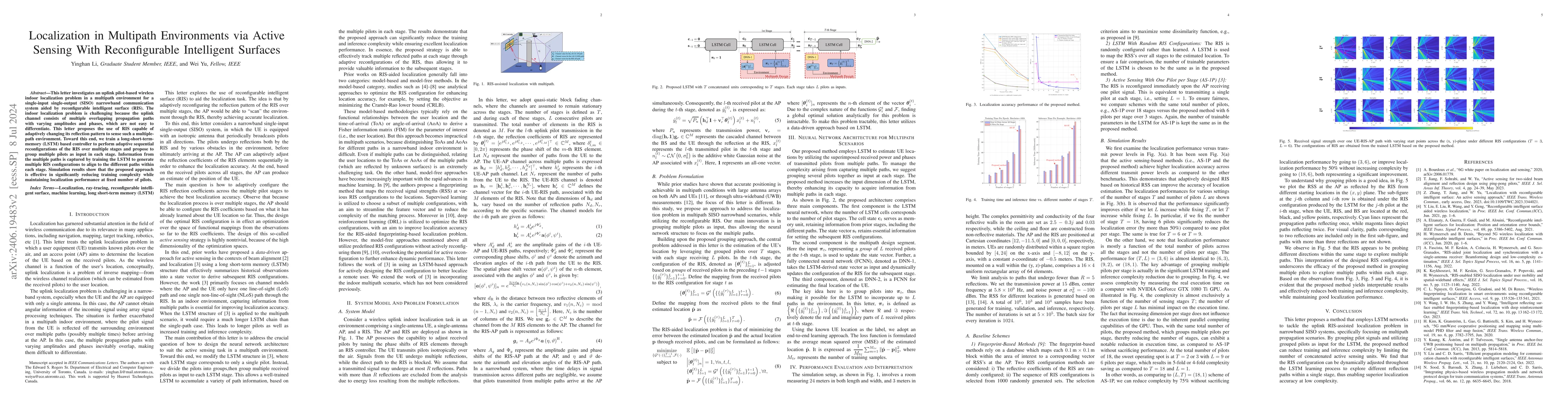 Thumbnail for Localization in Multipath Environments via Active Sensing with
  Reconfigurable Intelligent Surfaces