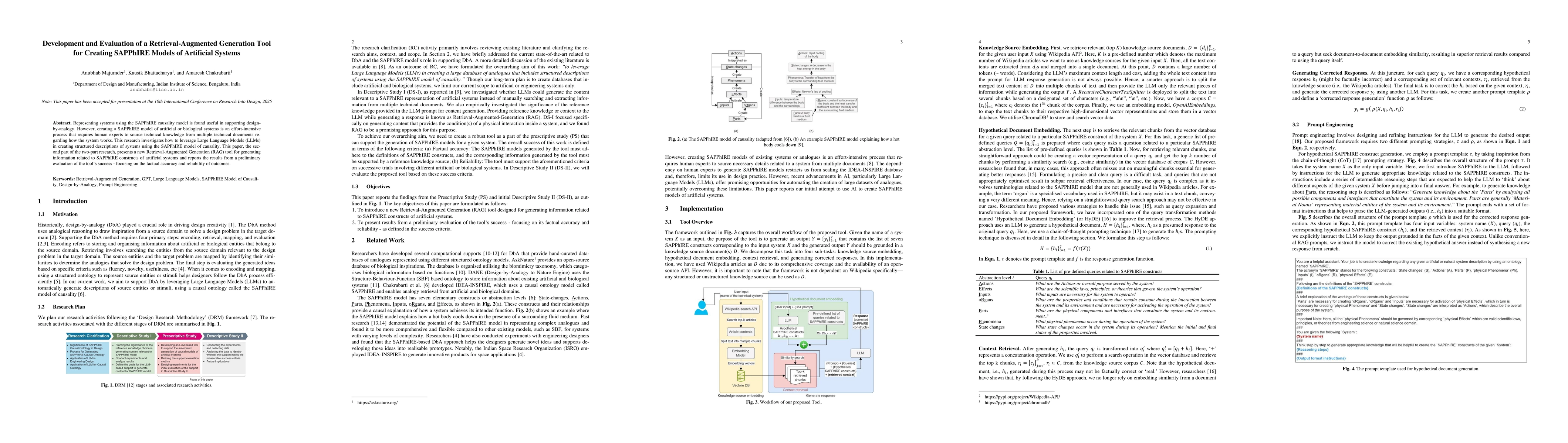 Thumbnail for Development and Evaluation of a Retrieval-Augmented Generation Tool for
  Creating SAPPhIRE Models of Artificial Systems