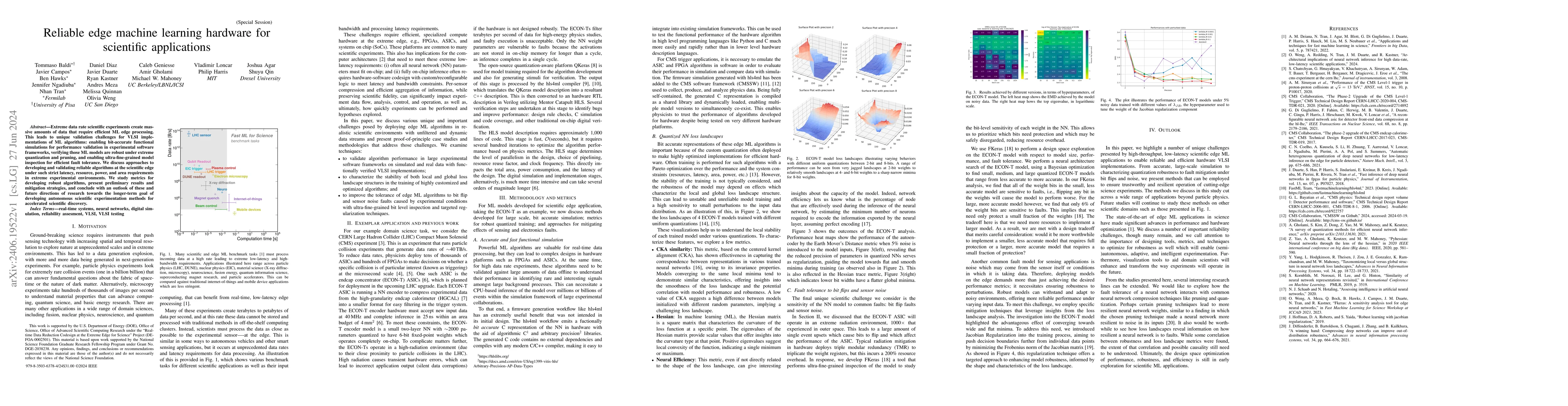 Thumbnail for Reliable edge machine learning hardware for scientific applications