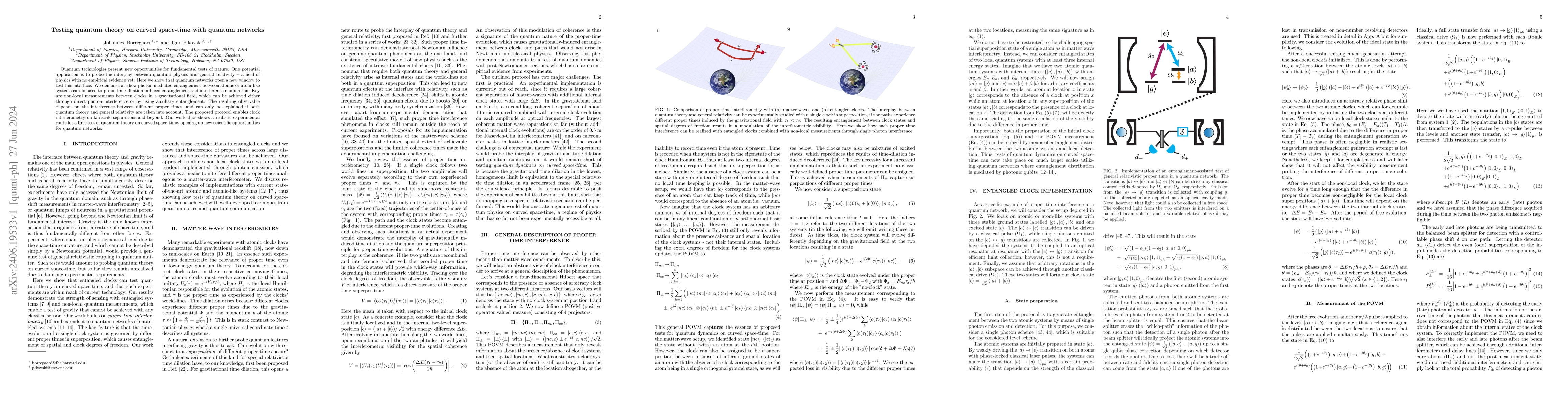 Thumbnail for Testing quantum theory on curved space-time with quantum networks