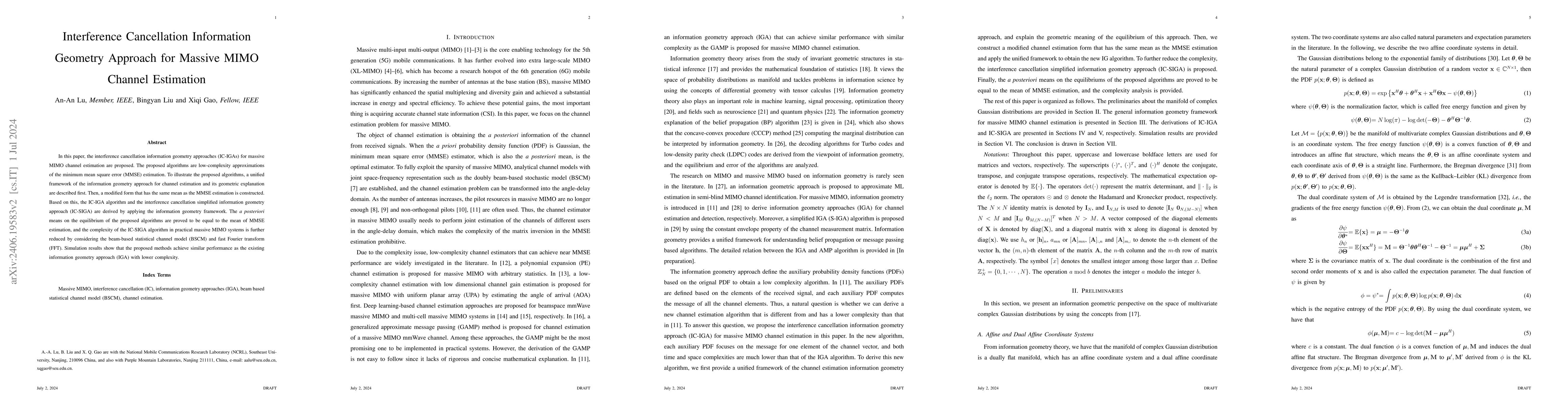 Thumbnail for Interference Cancellation Information Geometry Approach for Massive MIMO
  Channel Estimation