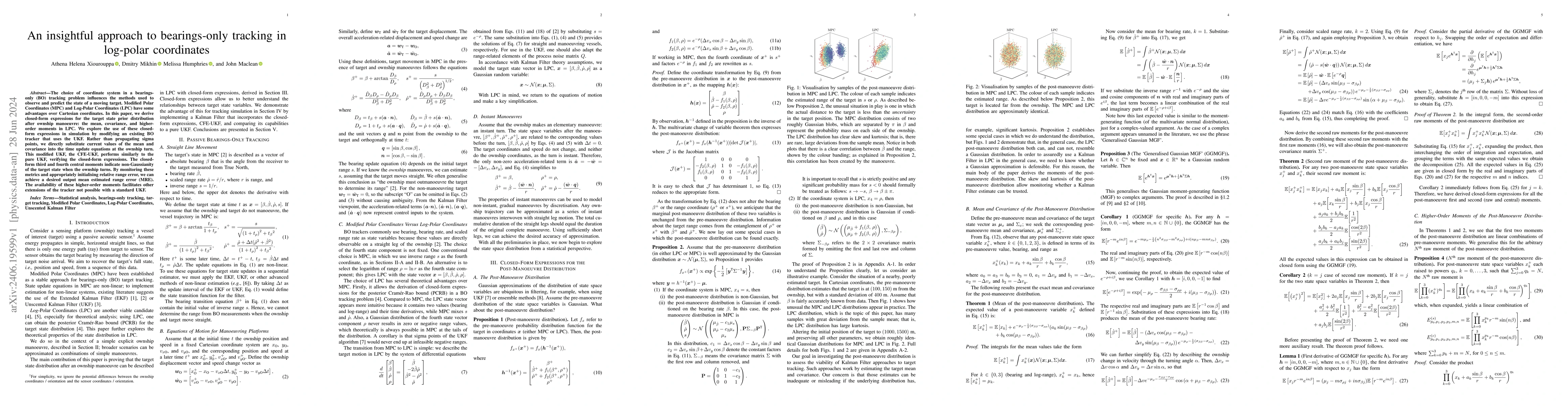 Thumbnail for An insightful approach to bearings-only tracking in log-polar
  coordinates