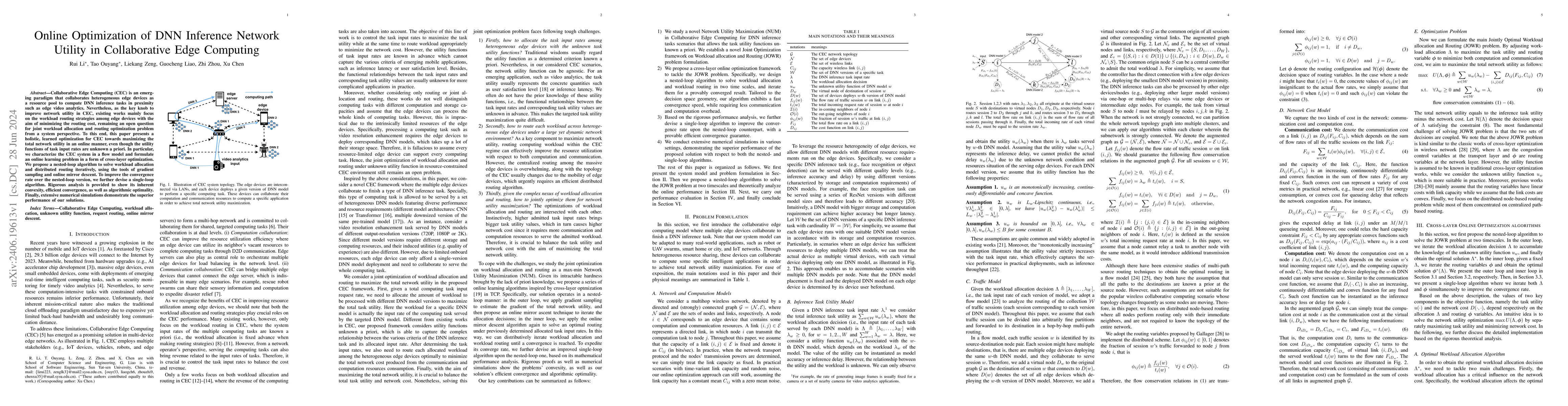 Thumbnail for Online Optimization of DNN Inference Network Utility in Collaborative
  Edge Computing
