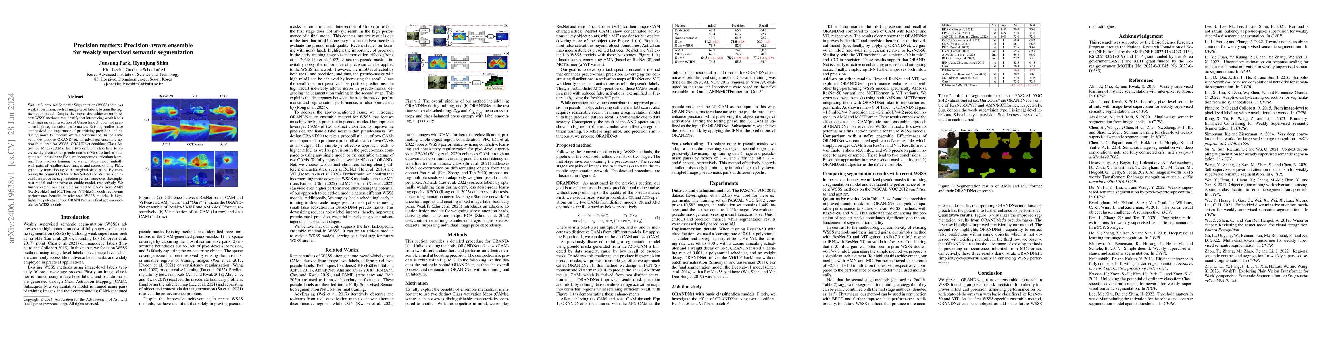 Thumbnail for Precision matters: Precision-aware ensemble for weakly supervised
  semantic segmentation
