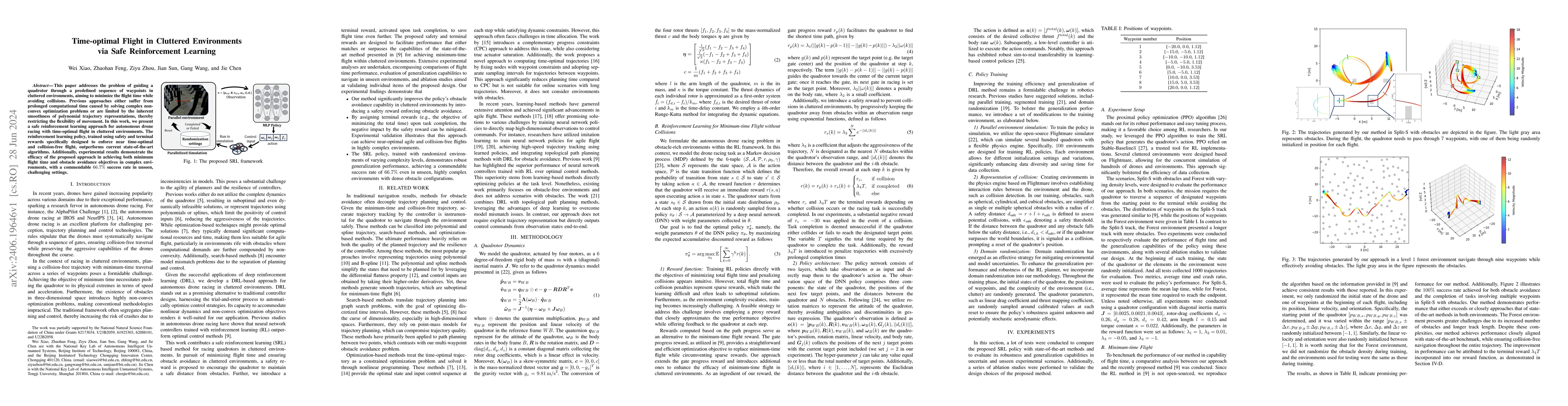 Thumbnail for Time-optimal Flight in Cluttered Environments via Safe Reinforcement
  Learning
