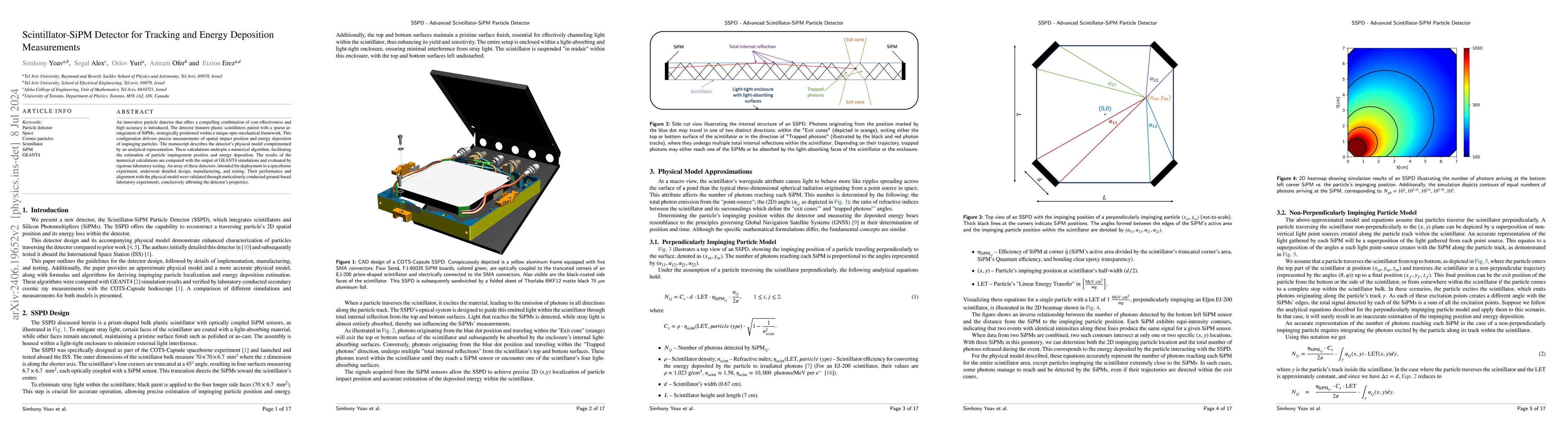 Thumbnail for Scintillator-SiPM Detector for Tracking and Energy Deposition
  Measurements
