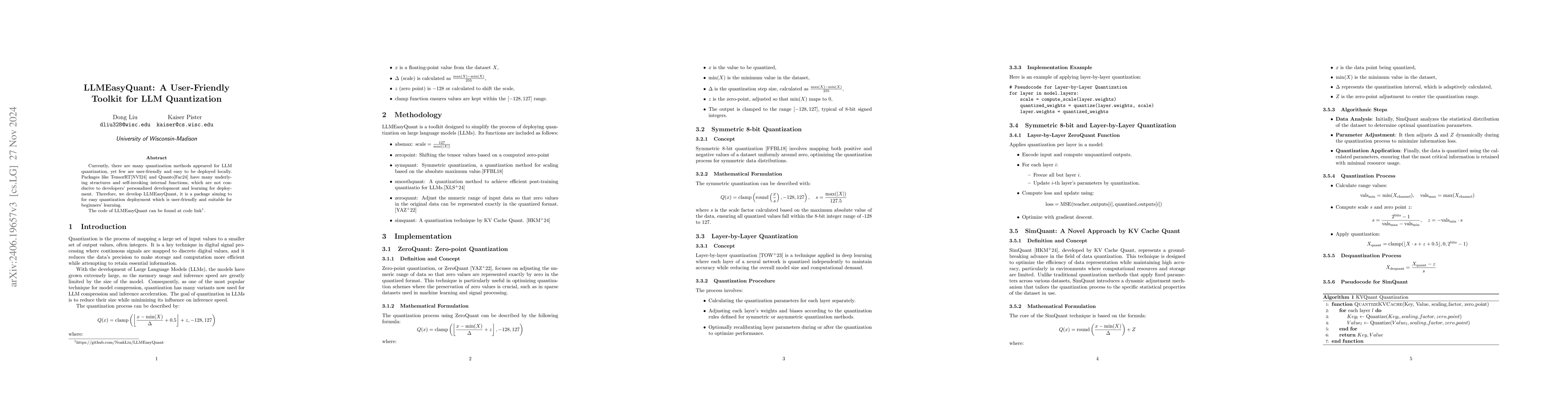 Thumbnail for LLMEasyQuant -- An Easy to Use Toolkit for LLM Quantization