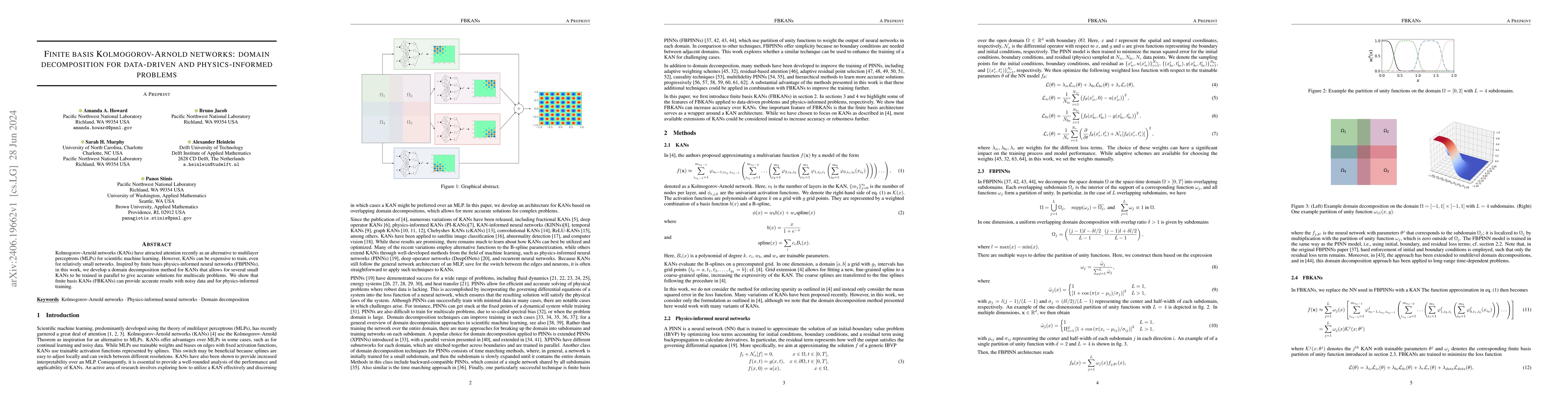 Thumbnail for Finite basis Kolmogorov-Arnold networks: domain decomposition for
  data-driven and physics-informed problems