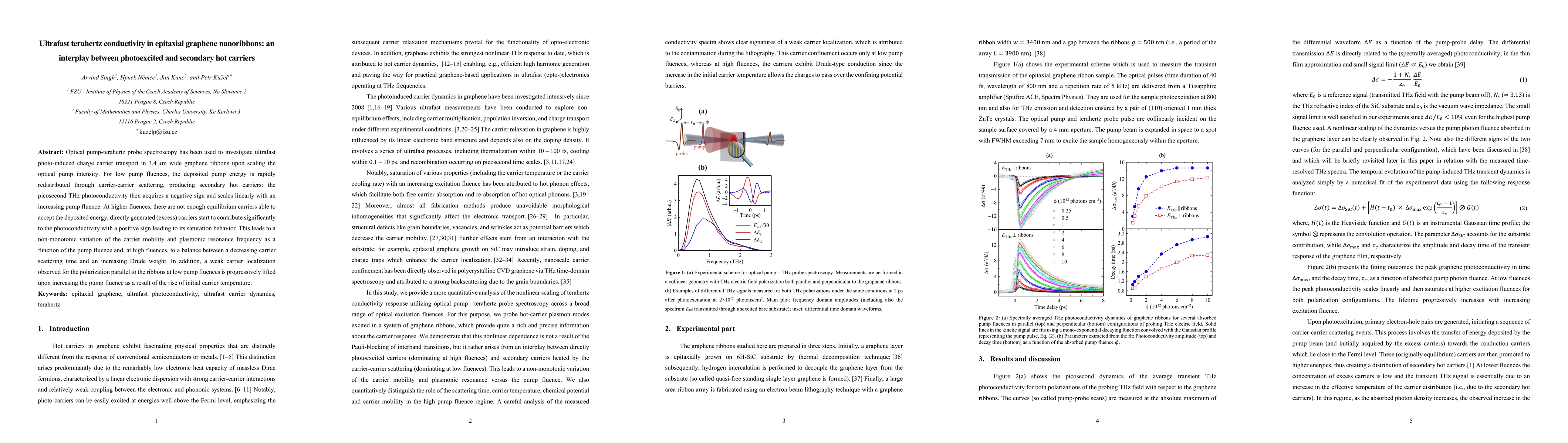 Thumbnail for Ultrafast carrier dynamics in epitaxial graphene nanoribbons studied by
  time-resolved terahertz spectroscopy