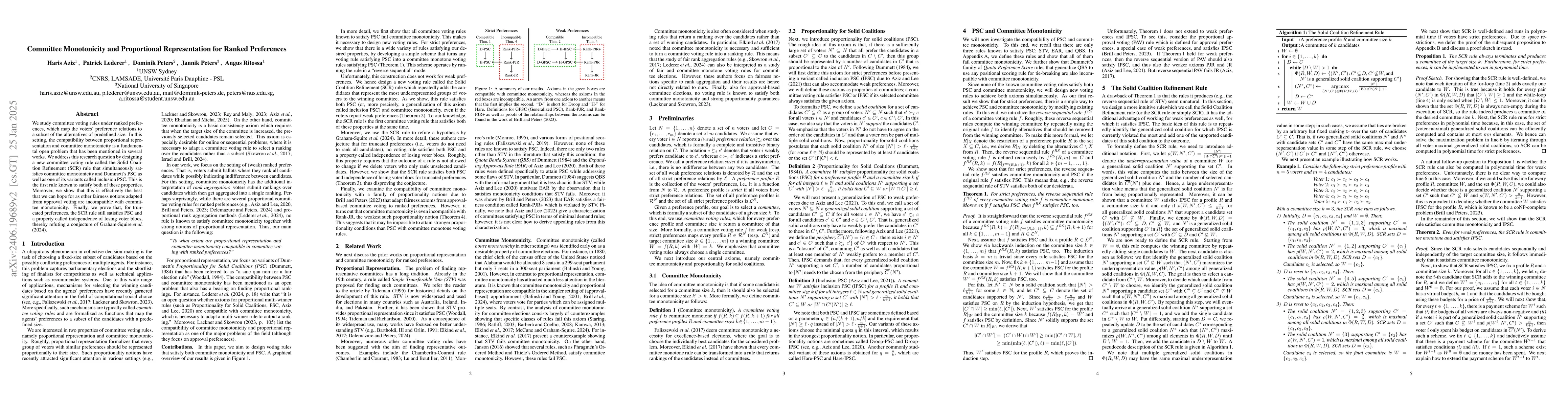 Thumbnail for Committee Monotonic Proportional Representation: A New Voting Rule and
  Impossibility Results