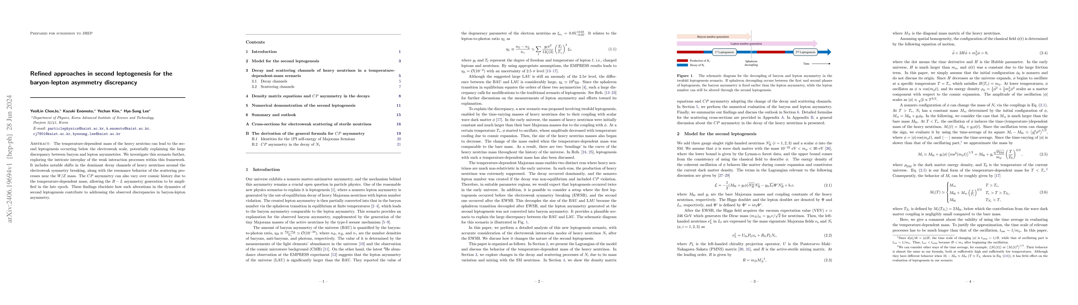 Thumbnail for Refined approaches in second leptogenesis for the baryon-lepton
  asymmetry discrepancy