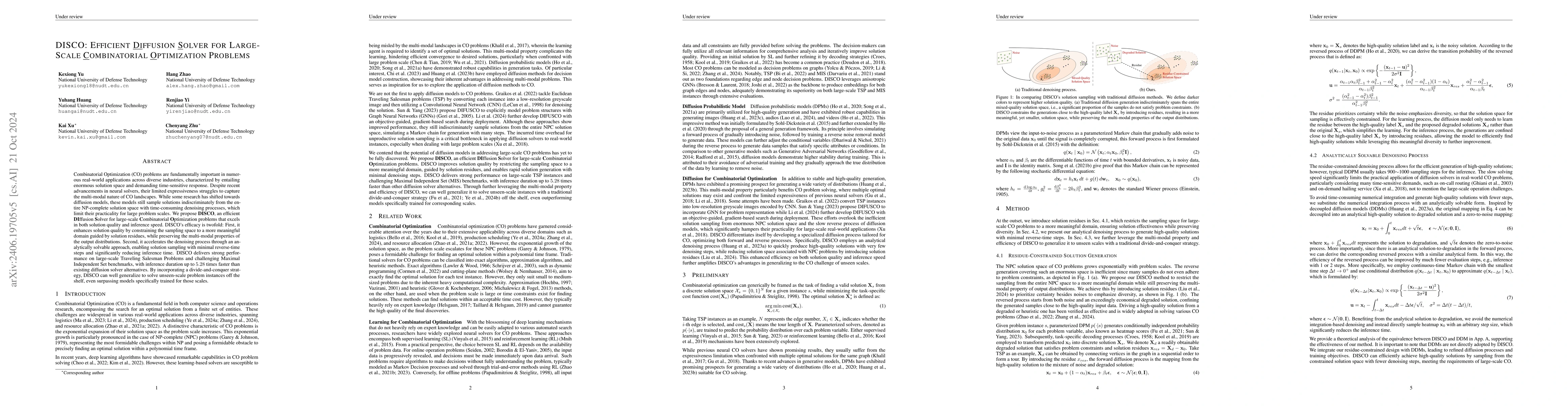 Thumbnail for DISCO: Efficient Diffusion Solver for Large-Scale Combinatorial
  Optimization Problems