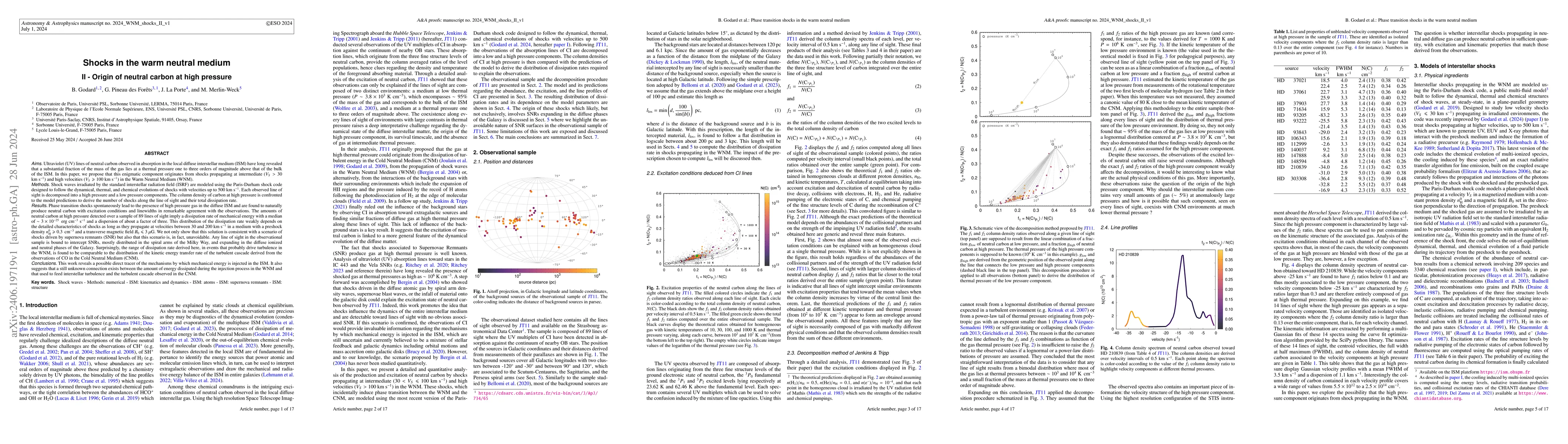 Thumbnail for Shocks in the warm neutral medium II -- Origin of neutral carbon at high
  pressure