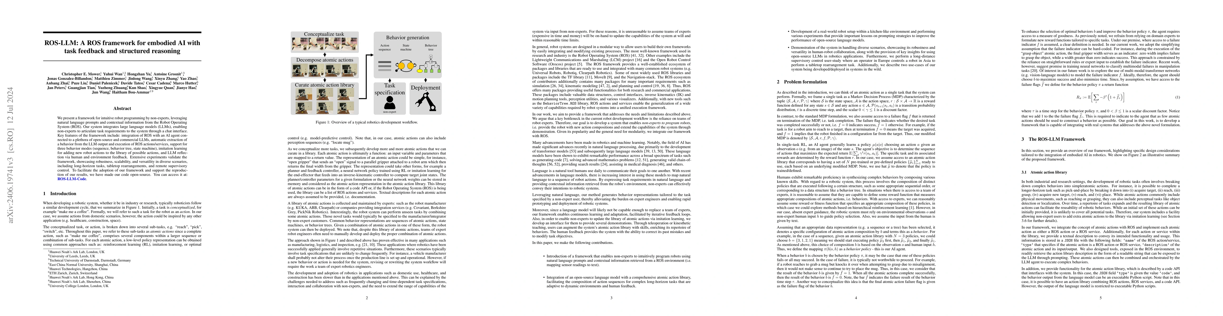 Thumbnail for ROS-LLM: A ROS framework for embodied AI with task feedback and
  structured reasoning