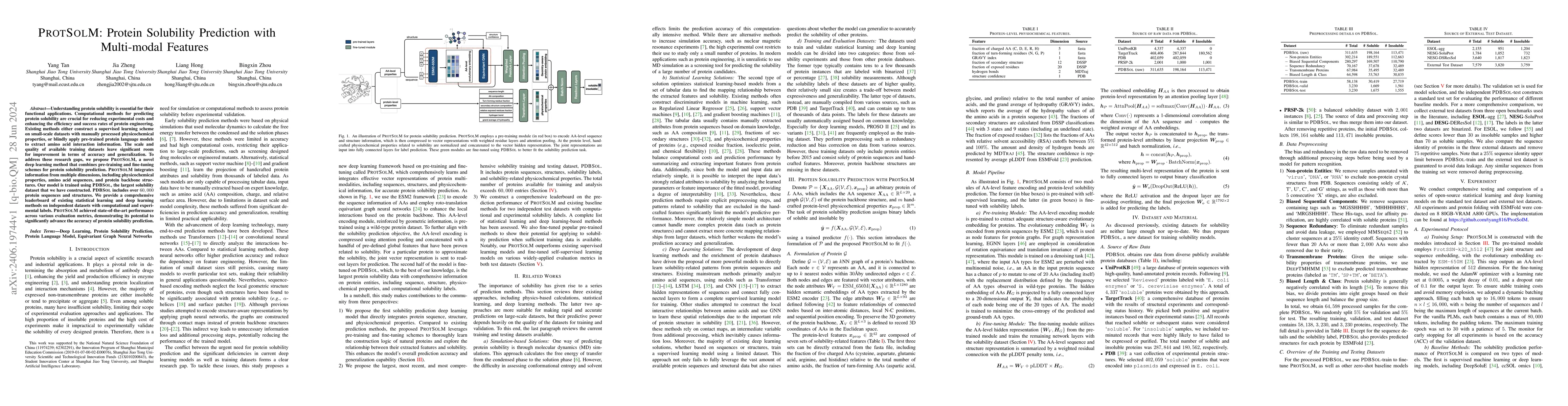 Thumbnail for ProtSolM: Protein Solubility Prediction with Multi-modal Features
